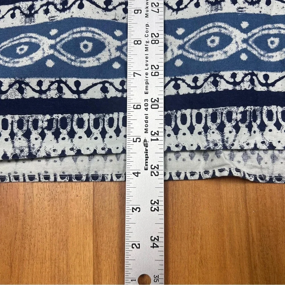 J Crew Blue Geometric‎ Shirt XL Short Sleeve Casual Summer Button Up Mens